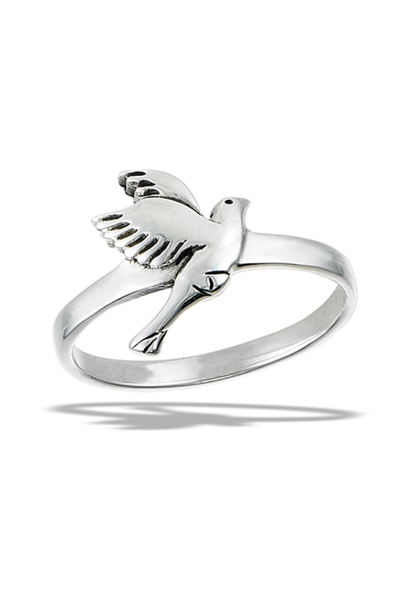 Flying Dove Peace Freedom Love Ring .925 Sterling Silver Band Jewelry Female Male Unisex Size 8