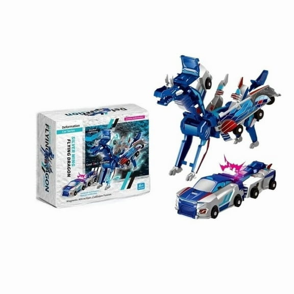 Flying Dragon Collision Transforming Car Funtogether Toys, Crash & Transform Vehicle Toy for Boys and Girls, Birthday or Christmas Party Gift