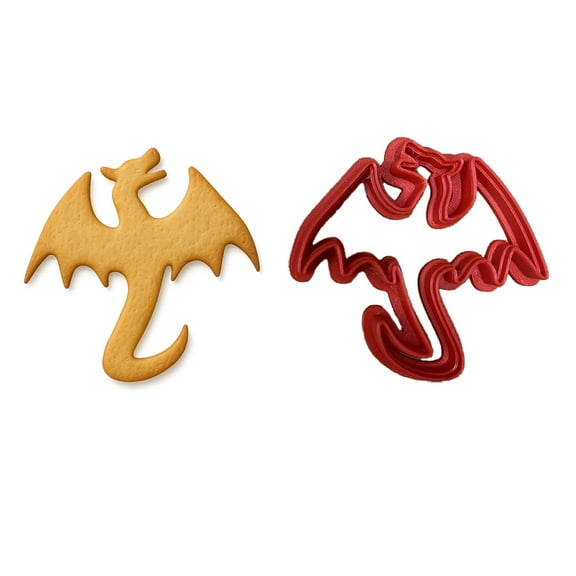 Flying Dragon Cookie Cutter - Perfect for Fantasy Enthusiasts and Bakers - 3" to 8" - Made in the USA by Mighty Gadget (3inches)
