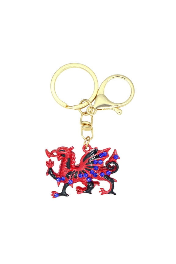 Flying Dragon Keychain Metal Rhinestone Small Ornament Small Pendant