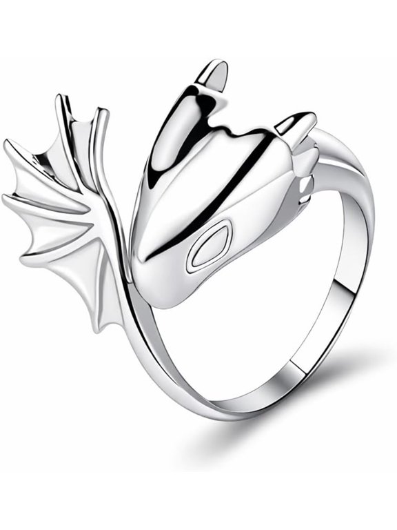 Flying Dragon Adjustable Ring - 'Love You Forever' Inscribed, Multiple Finishes