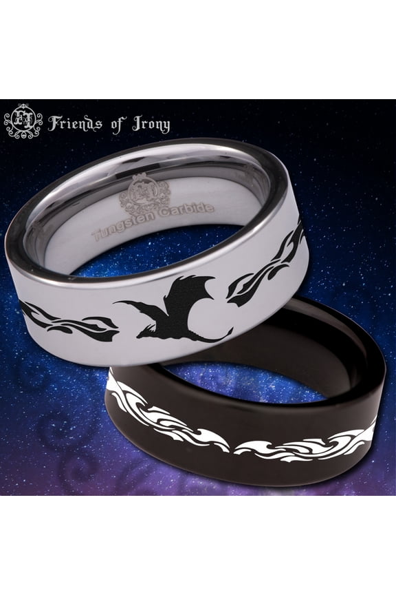 Flying Dragon Tungsten Carbide Ring
