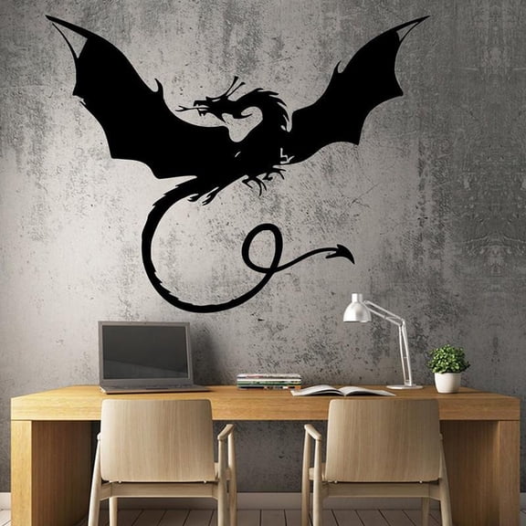 Flying Dragon vinyl sticker Fantasy Movie Room Decoration Decal Wallpaper Asian Oriental Symbol of Good 116x90cm