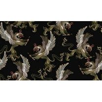 Flying Dragons Allover Cotton Fabric (1 yard)