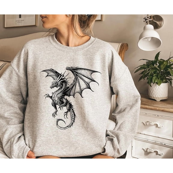 Flying Dragons Sweatshirt, Dragon Fantasy Sweater, Dragon Rider Gift Shirt, Dragon Lover Gift For Book Reader, Mystical Dragon Shirt Hoodie