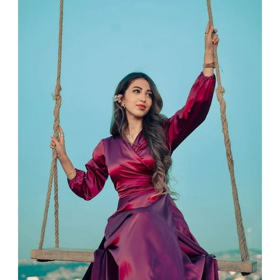 Flying Dress | Long Satin Dress | Flowy Dress | Long Train Dress | Santorini Flying Dress| Women Slip Dress