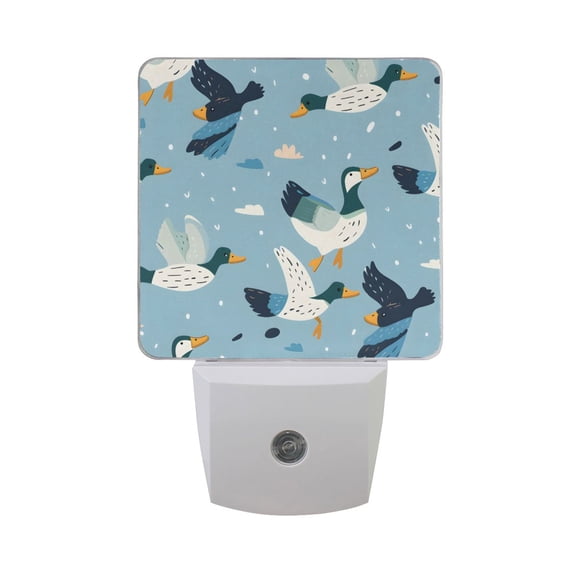 Flying Ducks Cartoon LED Night Light with Smart Sensor Plug Into Wall Dusk to Dawn 2 packs