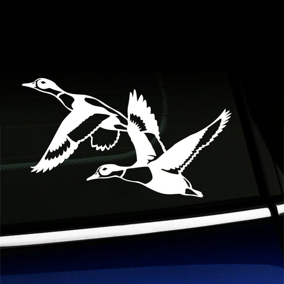 Flying Ducks - Vinyl Car Decal - Choose Color - [WHITE]