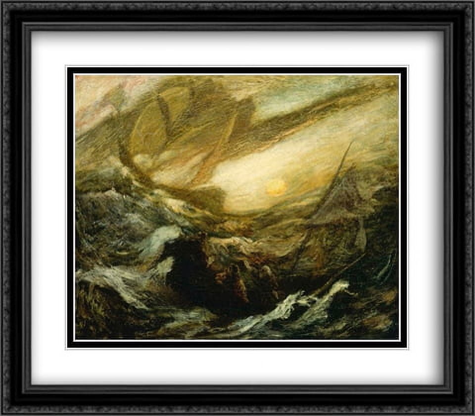 Flying Dutchman 2x Matted 32x28 Large Black Ornate Framed Art Flying Dutchman 2x Matted 32x28 Large Black Ornate Framed Art