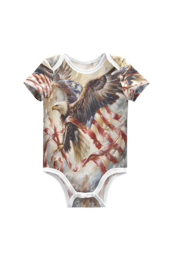Flying Eagle Baby Bodysuits 100% Cotton Short Sleeve for 0-24 Months Baby Golf Outfit 12Months
