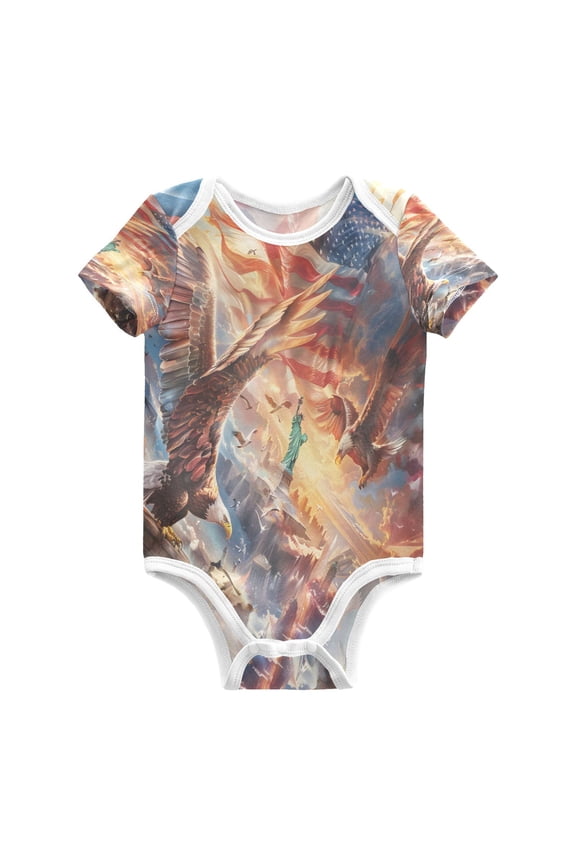 Flying Eagle Baby Bodysuits 100% Cotton Short Sleeve for 0-24 Months Baby Golf Outfit 3Months