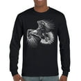 thumbnail image 1 of Flying Eagle Portrait Long Sleeve T-shirt Soaring Patriotic Symbol of Freedom American Bird Wings Wildlife Nature, 1 of 7