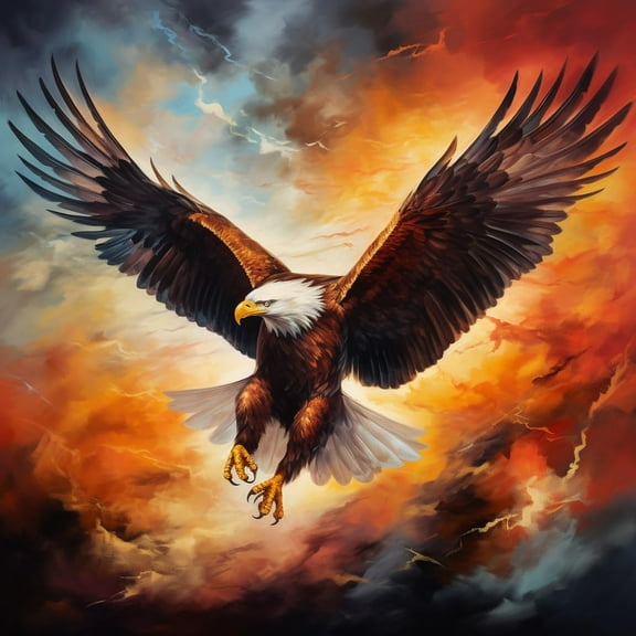 Flying Eagle in Red Cloud Sky DIY 5D Diamond Art Painting by Number Kits for Adults Paint with Full Drill Round Diamond Gems Painting Art Craft for Home Wall Decor 13.8x13.8inch(1)