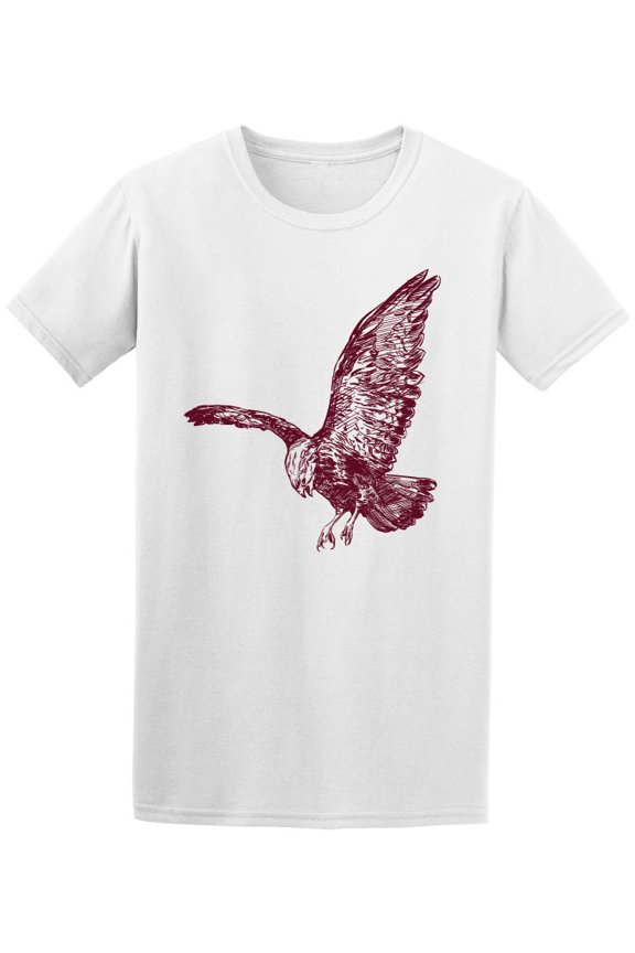 Flying Eagle Sketch T-Shirt Men -Image by Shutterstock, Male Small