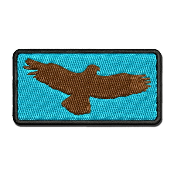 Flying Eagle Solid Applique Multi-Color Embroidered Iron-On Patch - 2.5 Inch Small