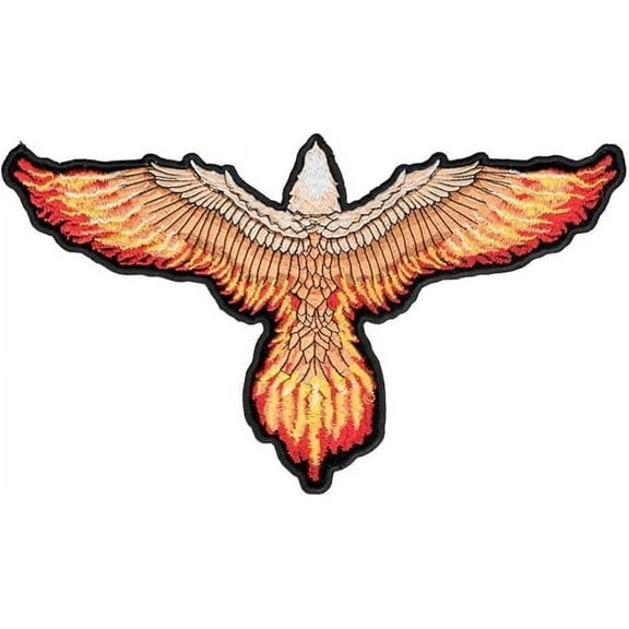 Flying Eagle With Flaming Wings Patch, Large Size