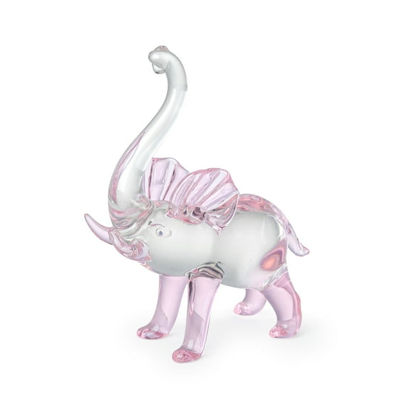 Flying Elephant Figurine, Glass Statue for Halloween Christmas Holiday Gifts, Crystal Collectible Tabletop DecorationPink