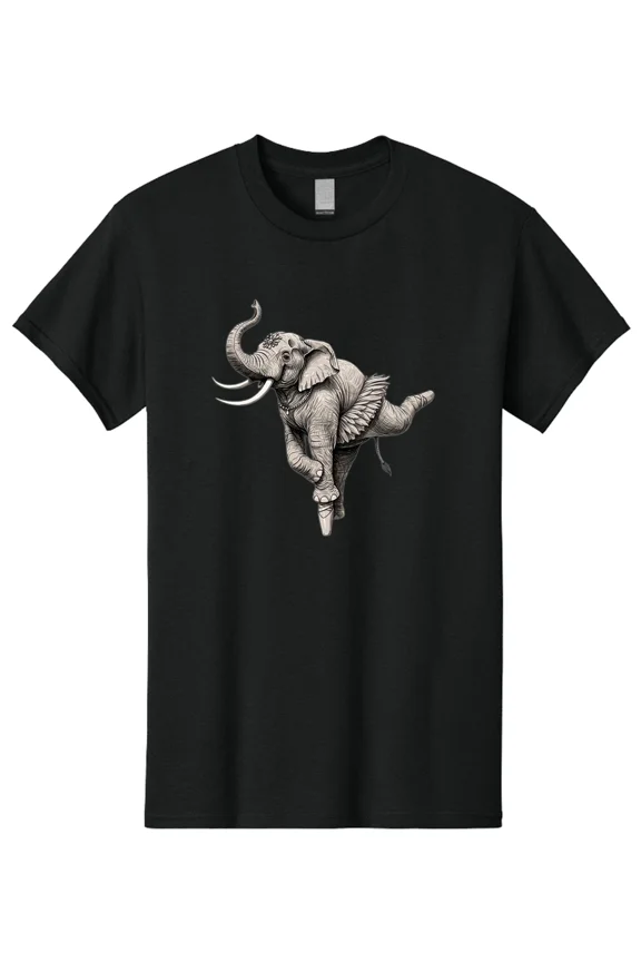 Flying-Elephant Mens Graphic Tee, 100% Cotton, Casual Summer Wear