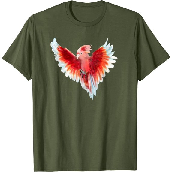 Flying Exotic Red Wildlife Bird Parrot Cockatoo Tropical T-Shirt Bird Shirt Parrot Animal Tshirt Zoologist Tropical Shirt Bird Lover Gift