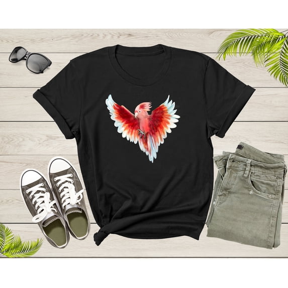Flying Exotic Red Wildlife Bird Parrot Cockatoo Tropical T-Shirt Bird Shirt Parrot Animal Tshirt Zoologist Tropical Shirt Bird Lover Gift