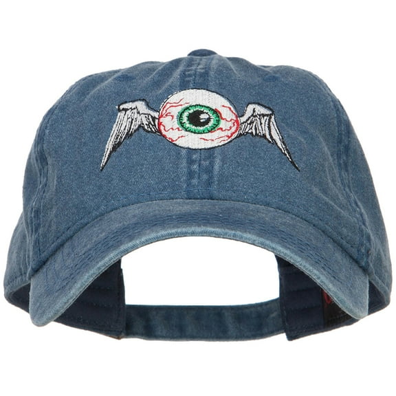 Flying Eyeball Embroidered Washed Cap - Navy OSFM