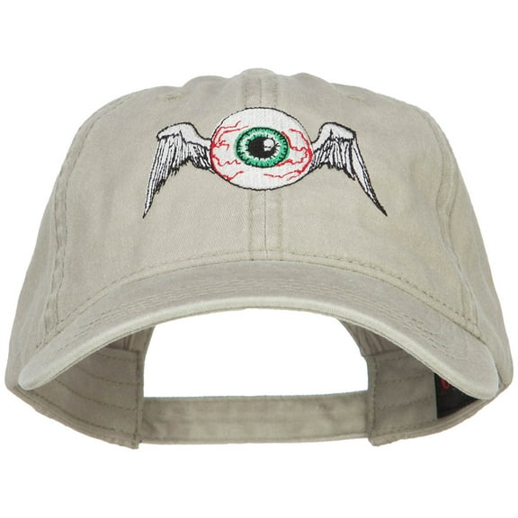 Flying Eyeball Embroidered Washed Cap - Stone OSFM