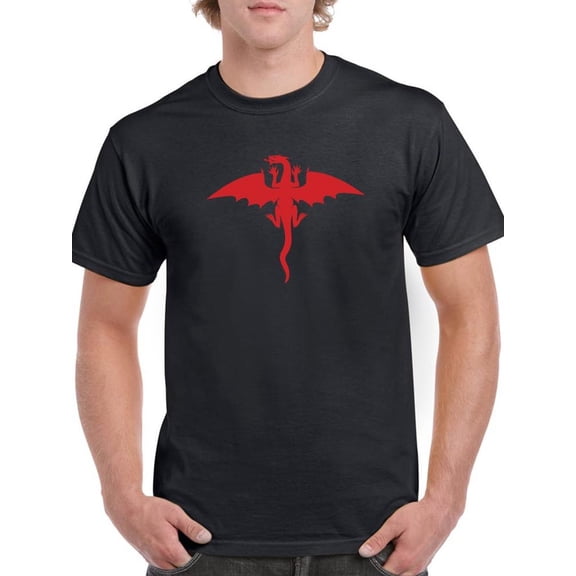 Flying Fire Dragon T-Shirt Men -SPIdeals Designs, Male 5X-Large