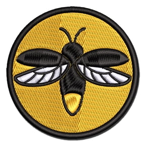 Flying Firefly Lightning Bug Applique Multi-Color Embroidered Iron-On Patch - 2.0 Inch Mini