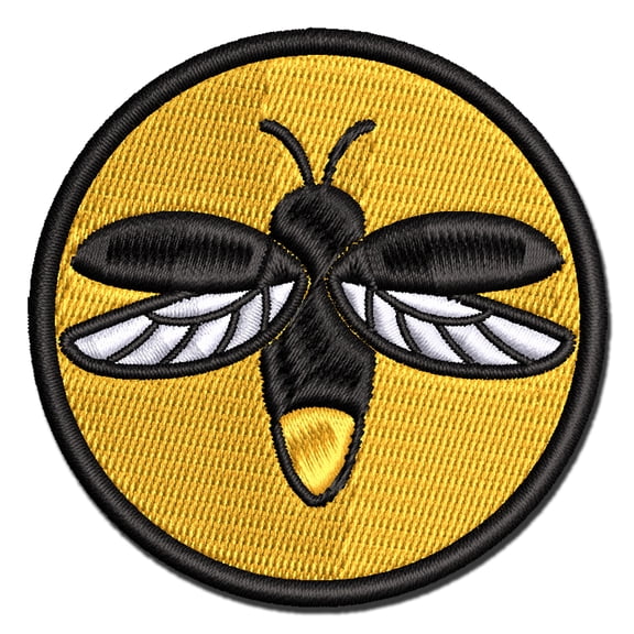 Flying Firefly Lightning Bug Applique Multi-Color Embroidered Iron-On Patch - 2.0 Inch Mini