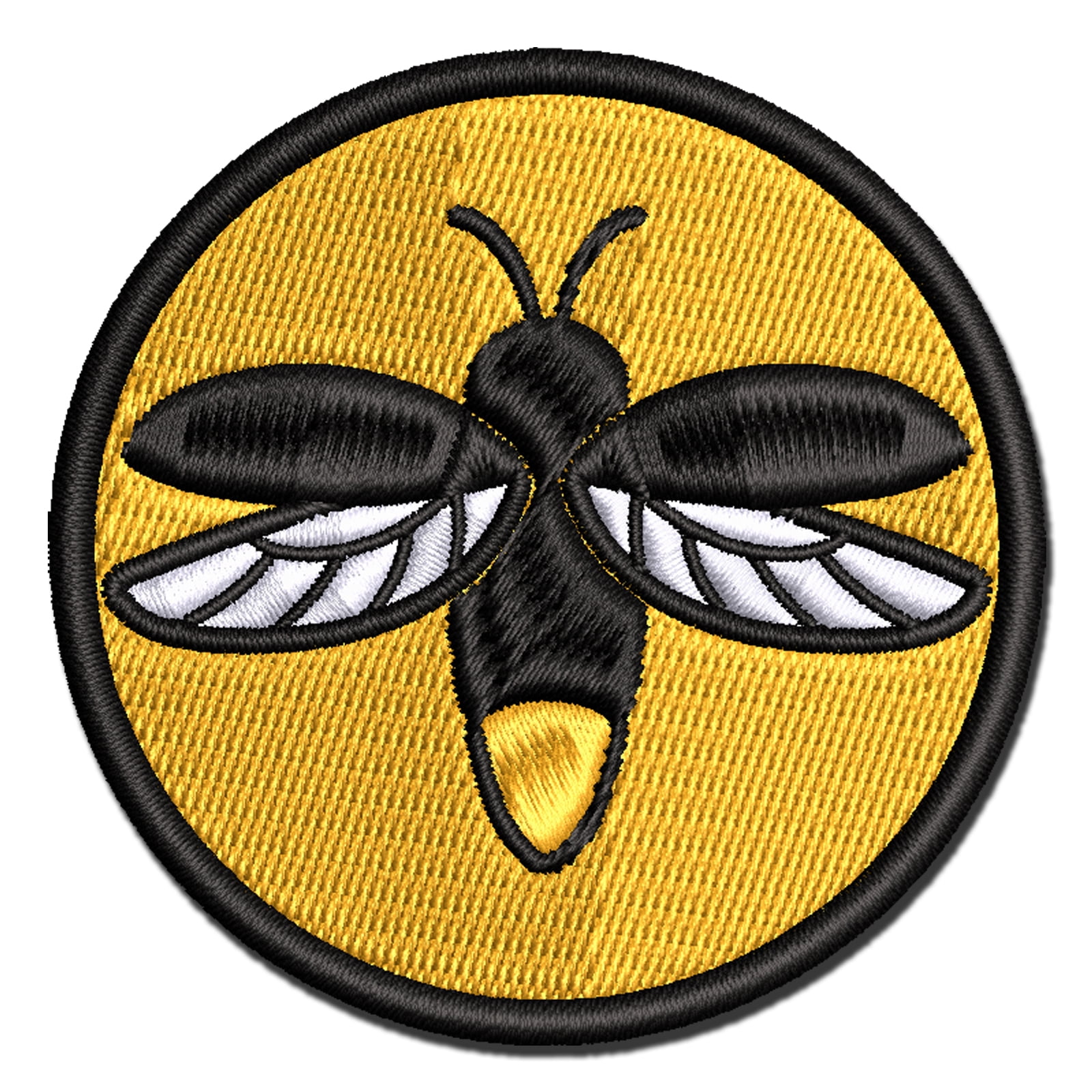 Flying Firefly Lightning Bug Applique Multi-Color Embroidered Iron-On Patch - 3.5 Inch Large