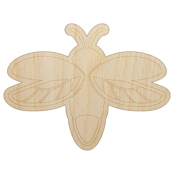 Flying Firefly Lightning Bug Wood Shape Unfinished Piece Cutout Craft DIY Projects - 4.70 Inch Size - 1/8 Inch Thick