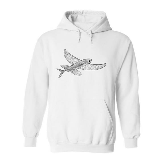 Flying Fish Doodle Hoodie Men -Image by Shutterstock, Male Small