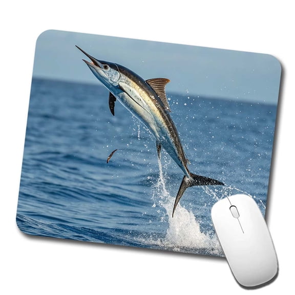 Flying Fish Jumping Fishing Mouse Pad Low Profile Gaming Mat