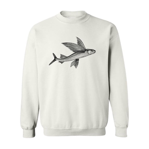Flying Fish Pencil Drawing Sweatshirt Men -Image by Shutterstock, Male 4X-Large