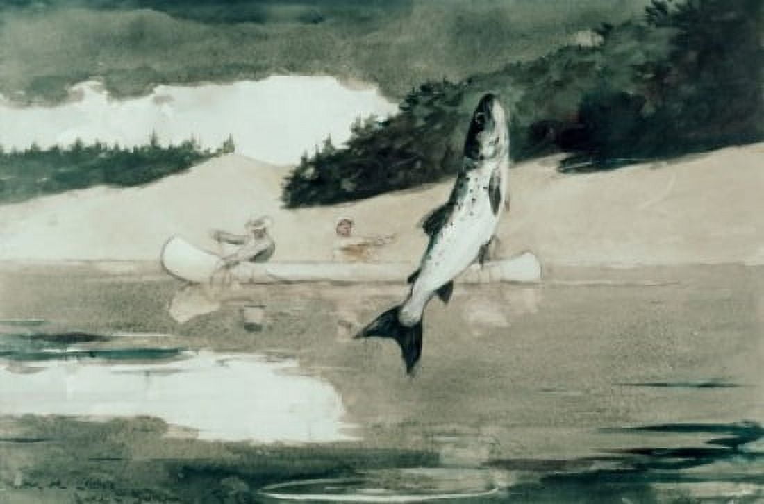 Flying Fish on Lake John 1897 Winslow Homer (1836-1910 American) Canvas Art - Winslow Homer (18 x 24)