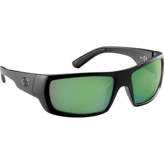 Flying Fisherman Sargasso Polarized Sunglasses - Matte Black/Amber Green Mirror