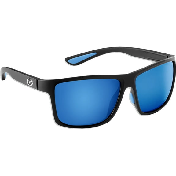 Flying Fisherman Baysider Sunglasses - Matte Black/Smoke Blue Mirror