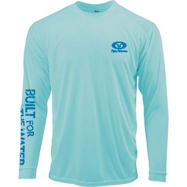 Flying Fisherman Built For Water Performance Long Sleeve T-Shirt - Medium - Aqua
