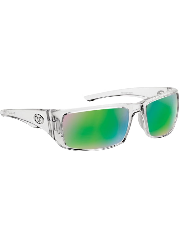 Morocco Polarized Sunglasses - Crystal/Amber Green Mirror