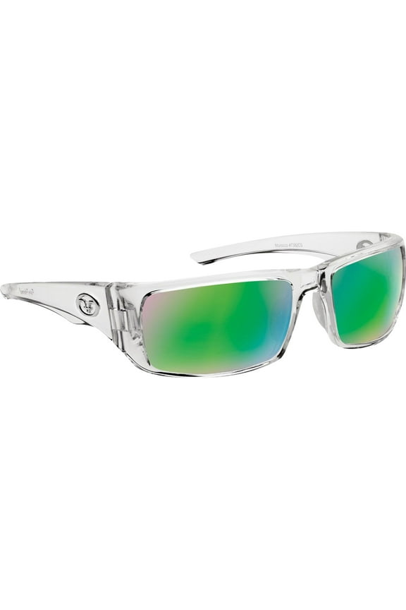 Morocco Polarized Sunglasses - Crystal/Amber Green Mirror