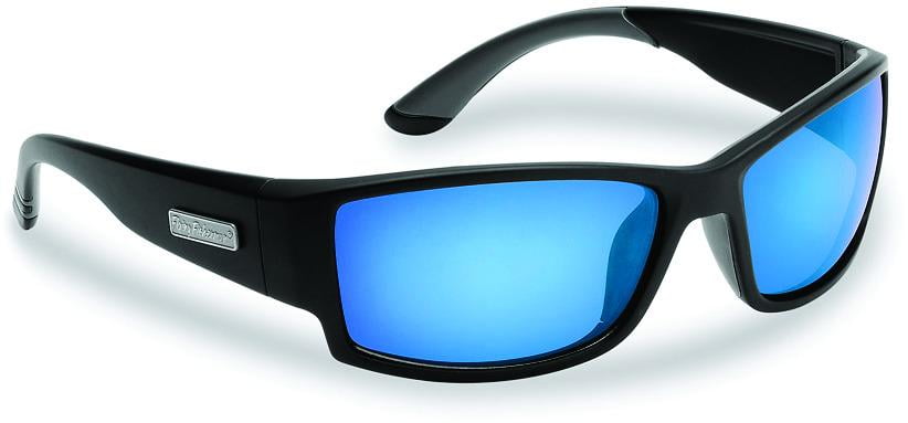 Flying Fisherman 7717WAG Razor Polarized Sunglasses- Matte White Frames-  Amber-green Mirror Lenses 