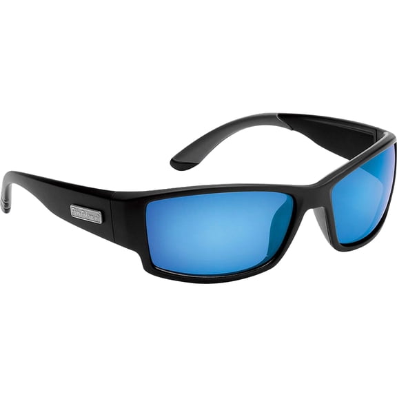 Flying Fisherman Razor Polarized Sunglasses - Matte Black/Smoke Blue Mirror