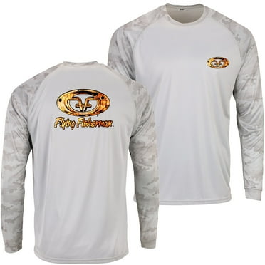 Flying Fisherman Redfish Skin Performance Long Sleeve T-Shirt - Medium- Aluminum