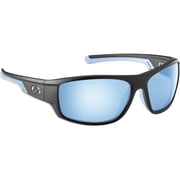 Flying Fisherman Reefline Polarized Sunglasses - Matte Black/Smoke Blue Mirror