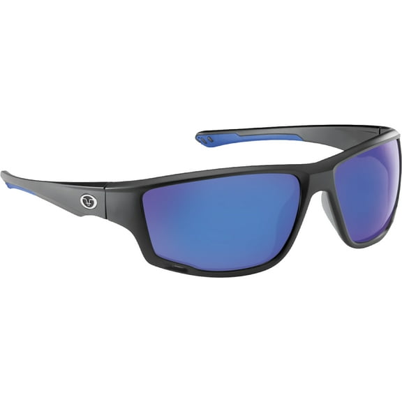 Flying Fisherman Solstice Polarized Sunglasses - Matte Black/Smoke-Blue Mirror
