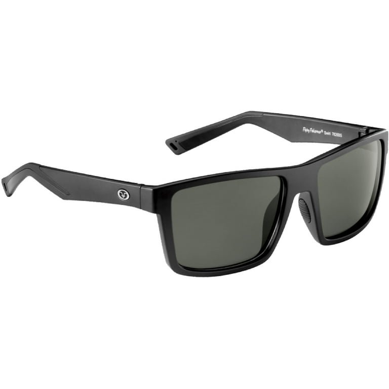 Flying Fisherman Swirl Polarized Sunglasses - Matte Black/Smoke