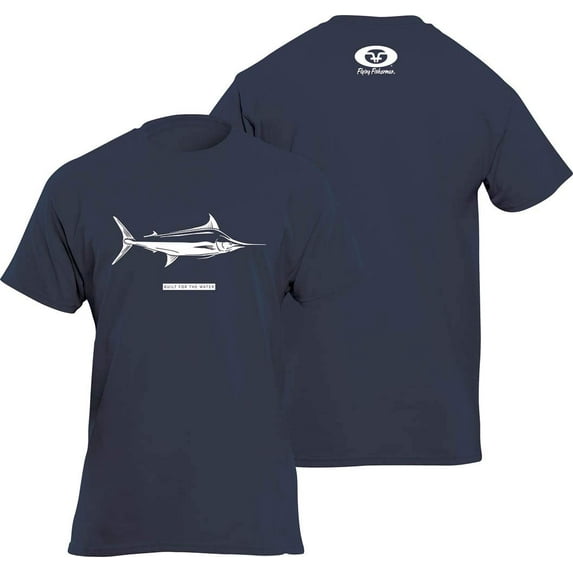Flying Fisherman T1716NL Marlin T-Shirt, Navy, Large