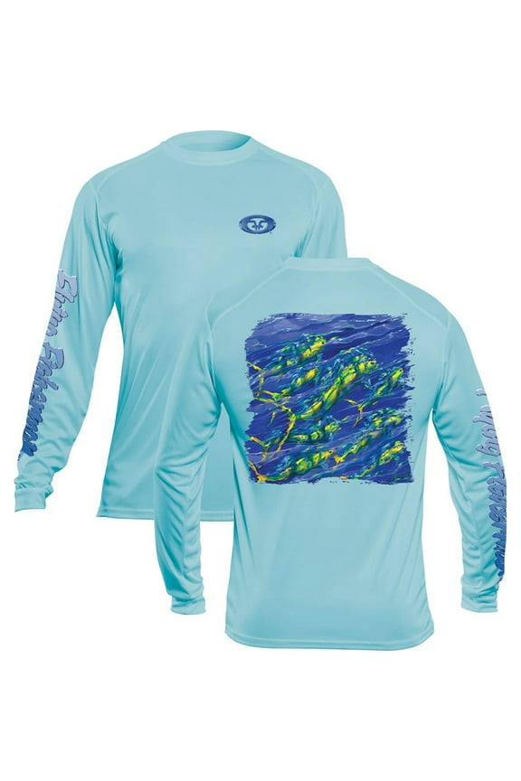 TL1411AXXL Pasta Pantaleo Mahi Long Sleeve Performance T-Shirt, Aqua, XX-Large