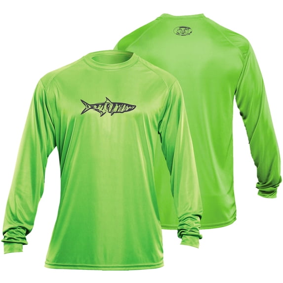 Flying Fisherman Tarpon Long Sleeve Performance Tee, Lime Green - XL