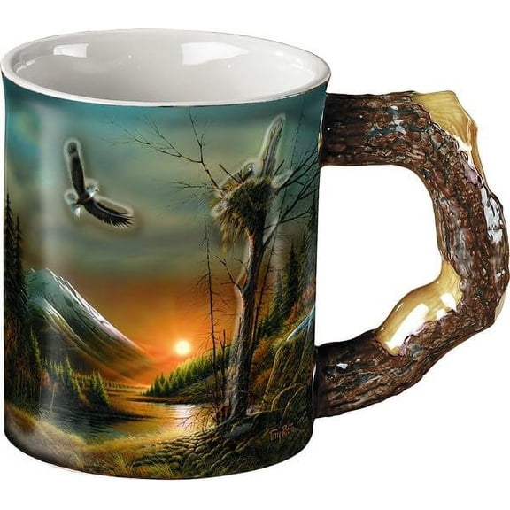 Ceramic Sculpted Mug 16 OZ Flying Free - Eagle Coffee Mug by Terry Redlin